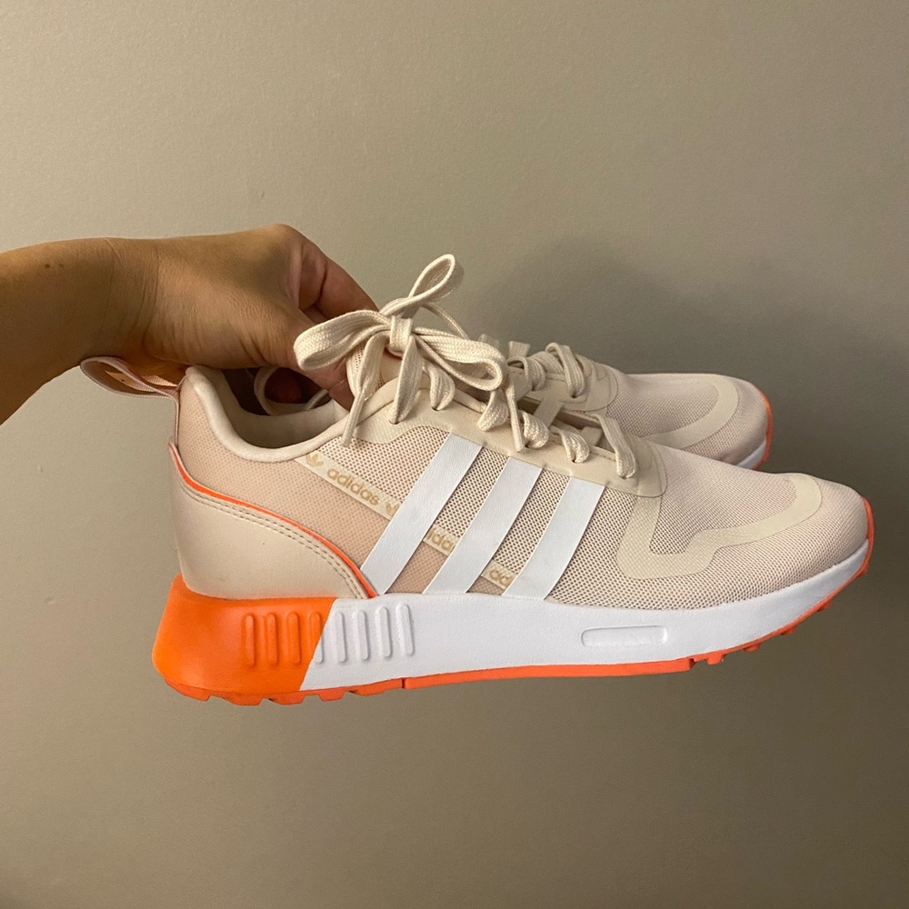 Adidas Cream and Orange Sneakers